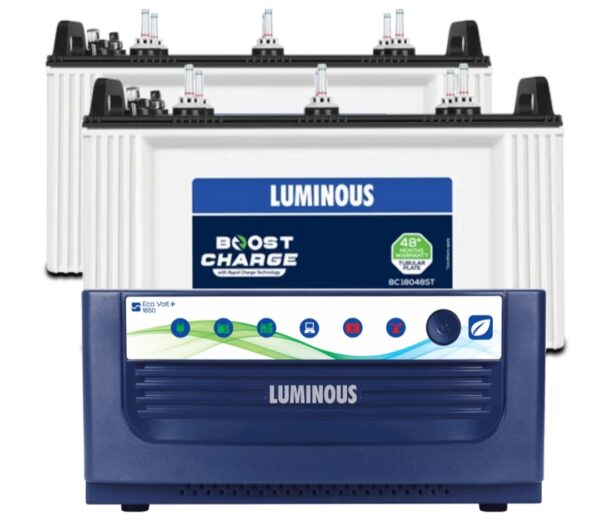 Luminous 1650VA Sinewave Inverter + 2 Luminous BC18048ST 150AH Battery