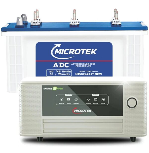 Microtek Energy Saver 825 Inverter + Microtek MTK1502424 150AH Battery